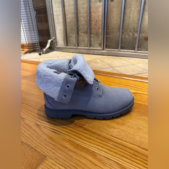 Size W8.5 Timberland Linden Woods Waterproof Fold Down Fleece Boots in Grey - Picture 6 of 12